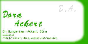 dora ackert business card